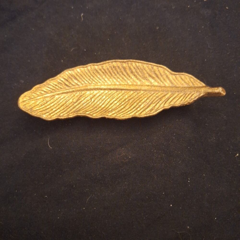 Gold Feather Ring Dish Trinket Dish Accent Decor